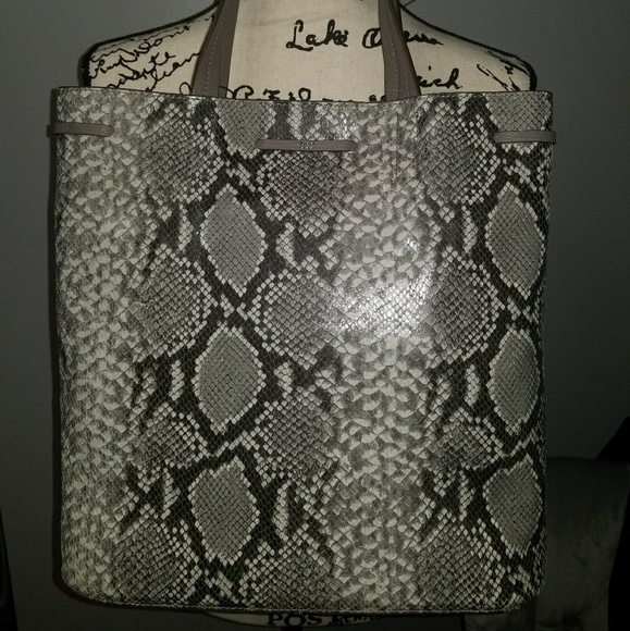 Banana Republic Snakeskin Design Leather Tote Bag - Picture 2 of 7